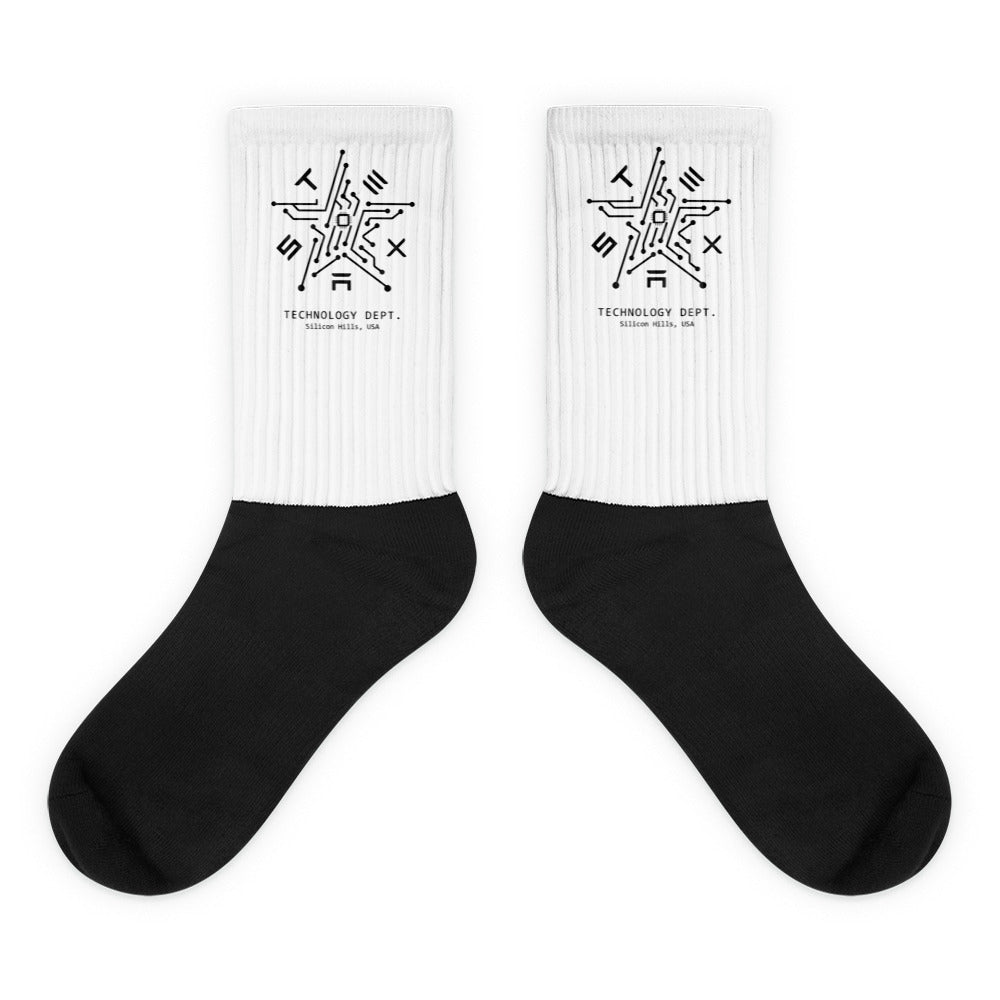 Texas Star Black Foot Socks